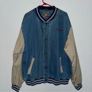 Vintage Port Authority Bomber Varsity Jacket Men’s 2XL Snap Button 100% Cotton